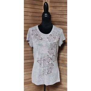 PBX Pro Shirt Womens XL Gray Short Sleeve V Neck Athletic Sport Activewear